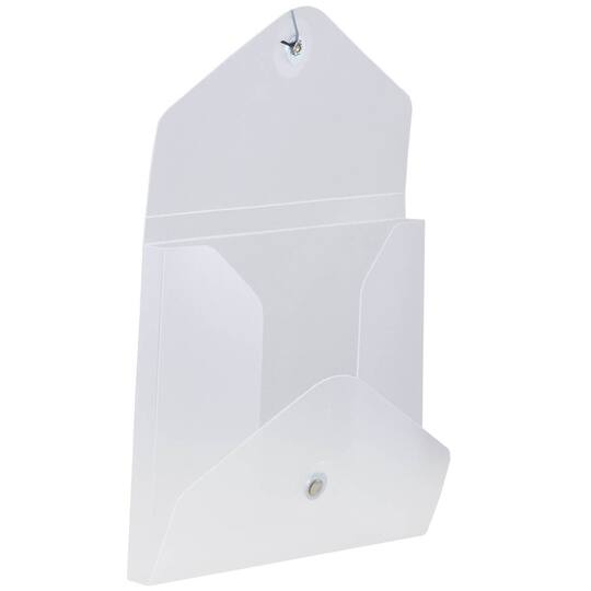 JAM Paper Clear 5.25" x 6.75" Button & String Plastic Portfolio